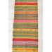 Vintage Green Striped Kilim Runner 1970s