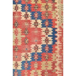 Vintage Turkish Multi-Colored Woolen Runner Rug, 1950s