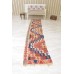 Vintage Turkish Multi-Colored Woolen Runner Rug 1950s