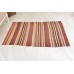 Vintage Turkish Striped Woolen Carpet 1960s