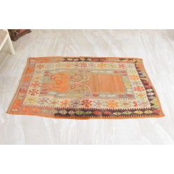 Mid-Century Turkish Wool Kilim Rug 1950s