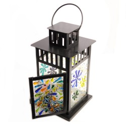 Decorative Handmade Metal Searchlight Glass Lantern Murano Glass