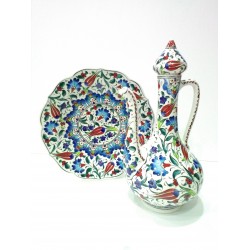 30 cm Delicate Jug Colored Herbal Pattern