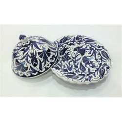 30 cm Rice Bowl Blue White Herbal Patterned