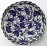 25 cm Plate Blue White Herbal Patterned