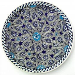 25 cm Plate Blue Star Patterned