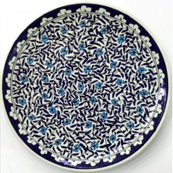 25 cm Plate Blue Carnation Pattern