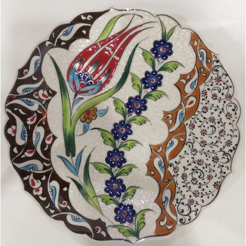 25 cm Plate Colorful Herbal Pattern