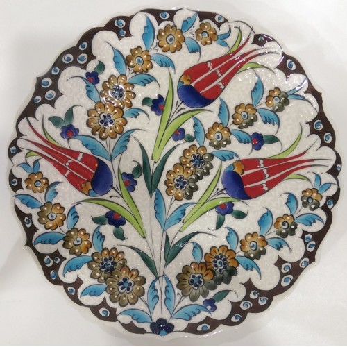 25 cm Plate Colorful Herbal Pattern