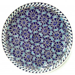 25 cm Plate Blue Nazilli Patterned