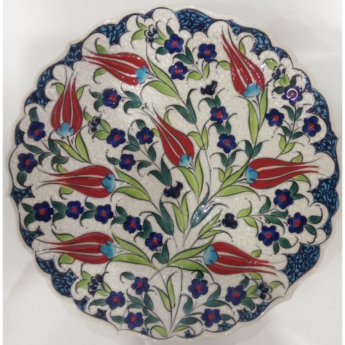 25 cm Plate Colorful Herbal Pattern