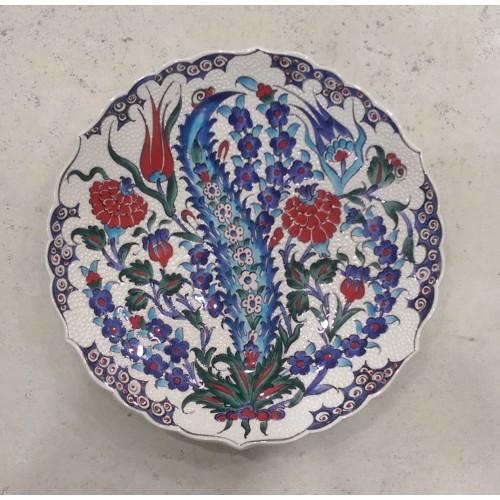 25 cm Plate Colorful Herbal Pattern