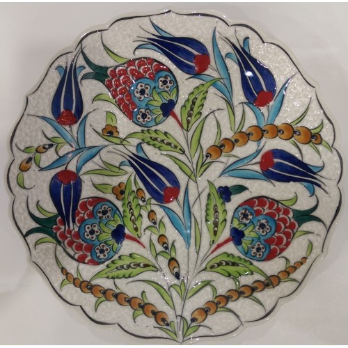 25 cm Plate Colorful Herbal Pattern