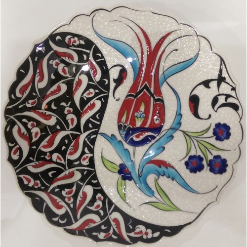 25 cm Plate Colorful Herbal Pattern