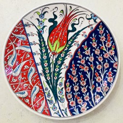 30 cm Plate Colorful Carnation and Tulip Pattern