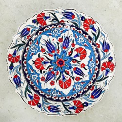 30 cm Plate Colorful Carnation and Tulip Pattern