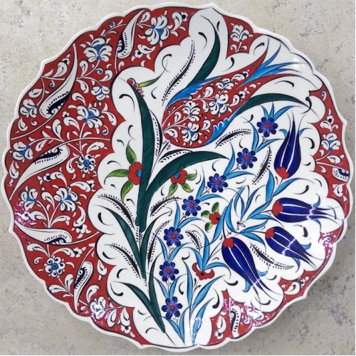 30 cm Plate Colorful Herbal Pattern