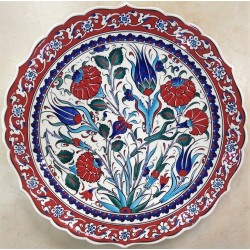 30 cm Plate Colorful Carnation and Tulip Pattern