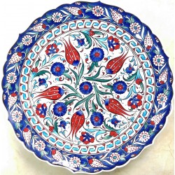 30 cm Plate Colorful Carnation and Tulip Pattern