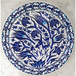 30 cm Plate Blue Color Herbal Pattern