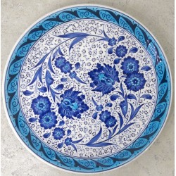 30 cm Plate Blue Color Herbal Pattern