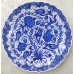 30 cm Plate Blue Color Herbal Pattern