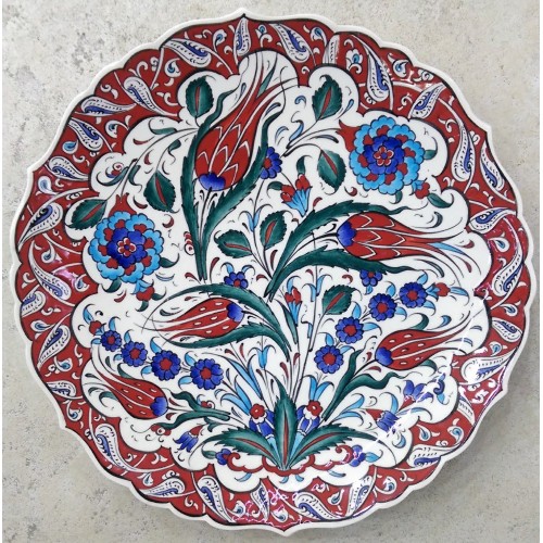 30 cm Plate Colorful Herbal Pattern