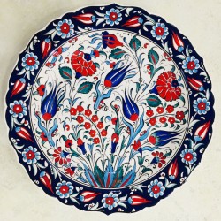 30 cm Plate Colorful Carnation and Tulip Pattern