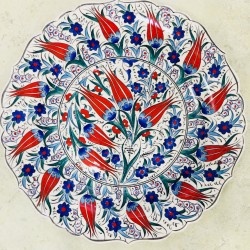 30 cm Plate Colorful Carnation and Tulip Pattern