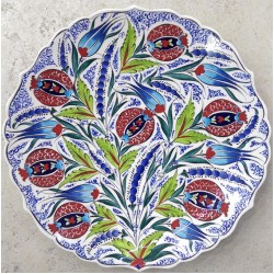 30 cm Plate Colorful Herbal Design and Pomegranate