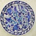 30 cm Plate Blue Color Herbal Pattern