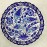 30 cm Plate Blue Color Herbal Pattern
