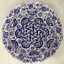 30 cm Plate Blue Color Herbal Pattern