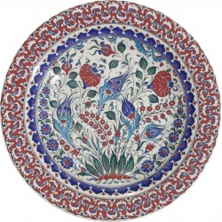 40 cm Plate Colorful Herbal Pattern