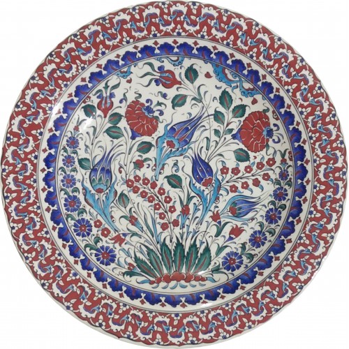 40 cm Plate Colorful Herbal Pattern