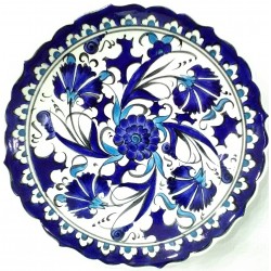 18 cm Plate Blue White Herbal Pattern