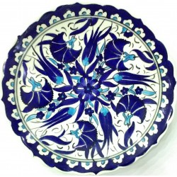 18 cm Plate Blue White Herbal Pattern