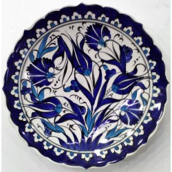 18 cm Plate Blue White Herbal Pattern