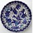 18 cm Plate Blue White Herbal Pattern