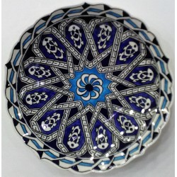 18 cm Plate Blue Star Patterned