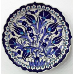 18 cm Plate Blue White Herbal Pattern