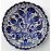 18 cm Plate Blue White Herbal Pattern