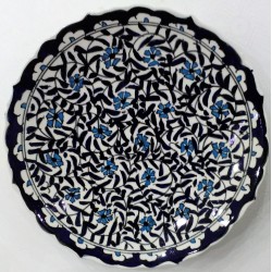 18 cm Plate Blue Carnation Pattern